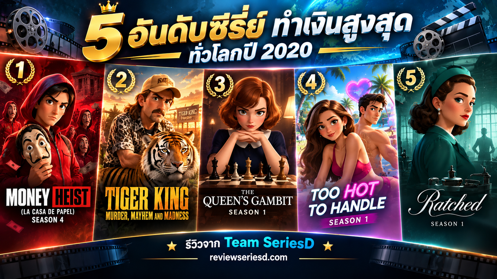 5 อันดับซีรี่ย์ทำเงินสูงสุดทั่วโลกปี 2020