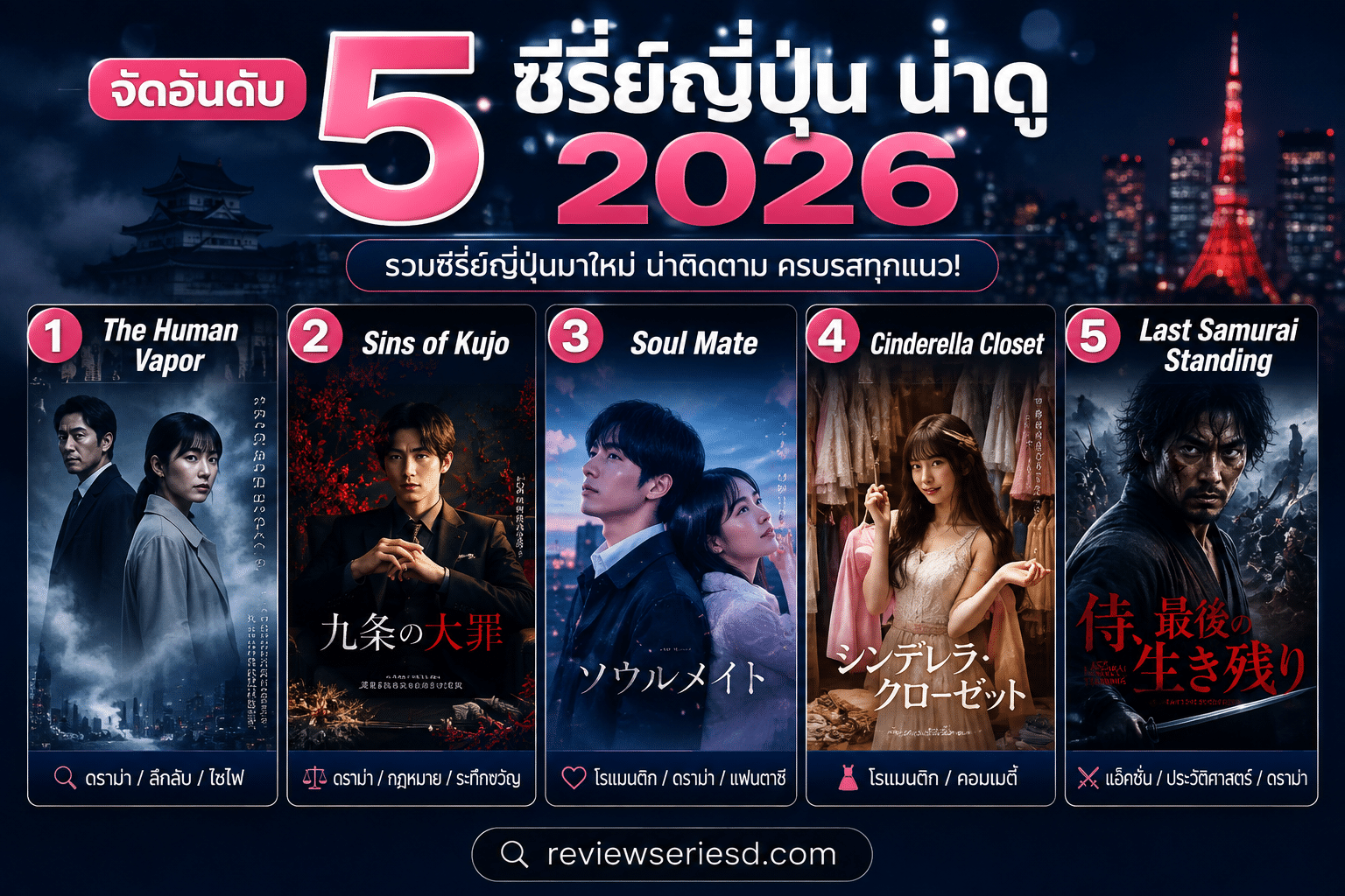 จัดอันดับ 5 ซีรี่ย์ญี่ปุ่น น่าดู 2026